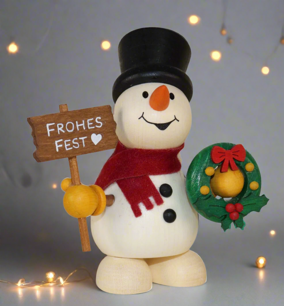 Weihnachtsmann Collectibles - Large Snowman with Wreath